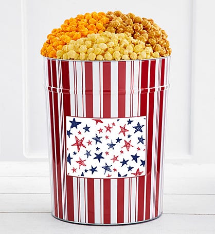 Tins With Pop® 4 Gallon Red & Blue Stars